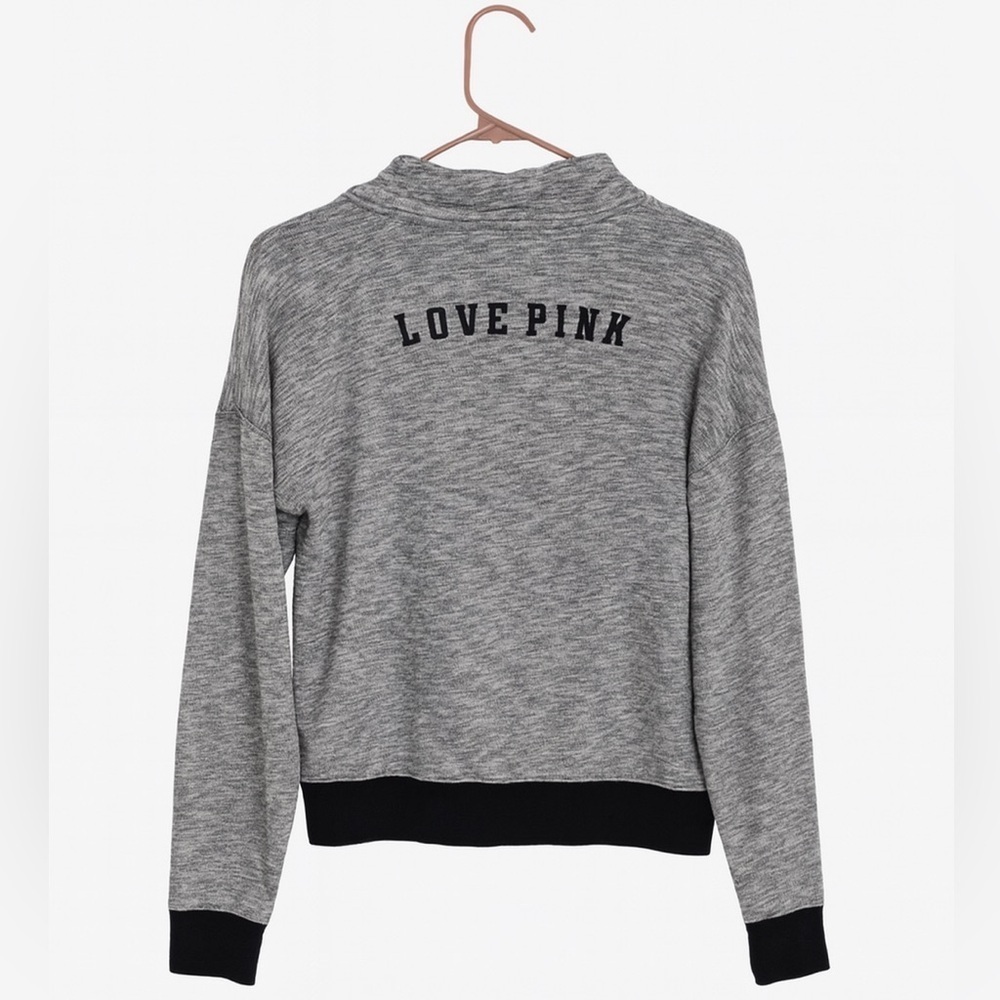PINK Victoria’s Secret Black/Gray Cowl Neck Pullover Sweatshirt Women’s … - Picture 3 of 3